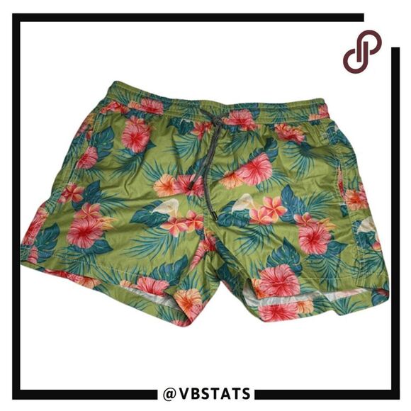 Detwelve Milano Mens Floral Elastic Waist Swim Shorts Multicolor Medium - Picture 1 of 7